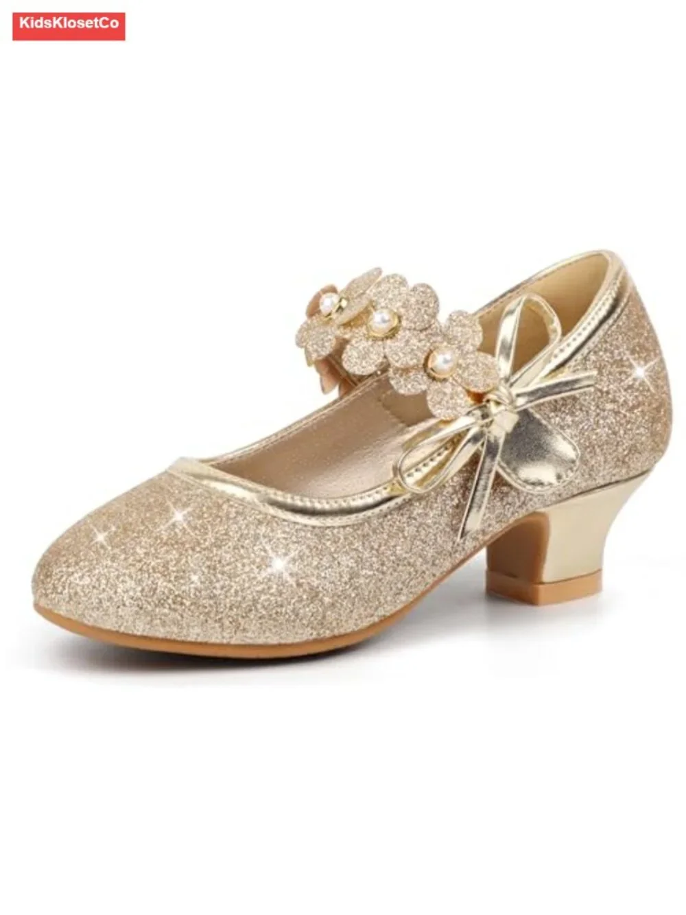Girls Dress Shoes Low Heel Pumps Princess Shoes Mary Jane Hook Loop